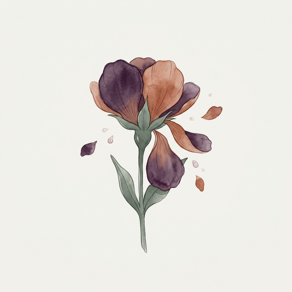 Flor em aquarela representando a família do cuidado excessivo com os outros